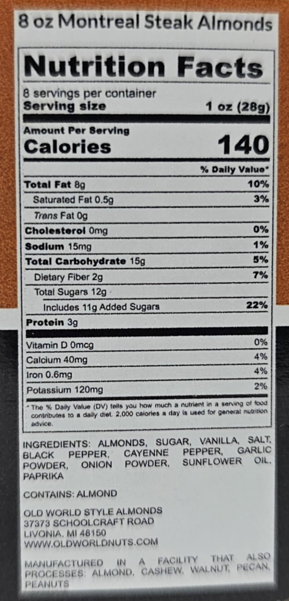 8 oz. Jar - Montreal Steak Almonds