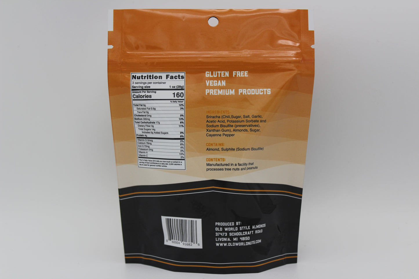 3 oz. Pouch - Sweet Heat Almonds