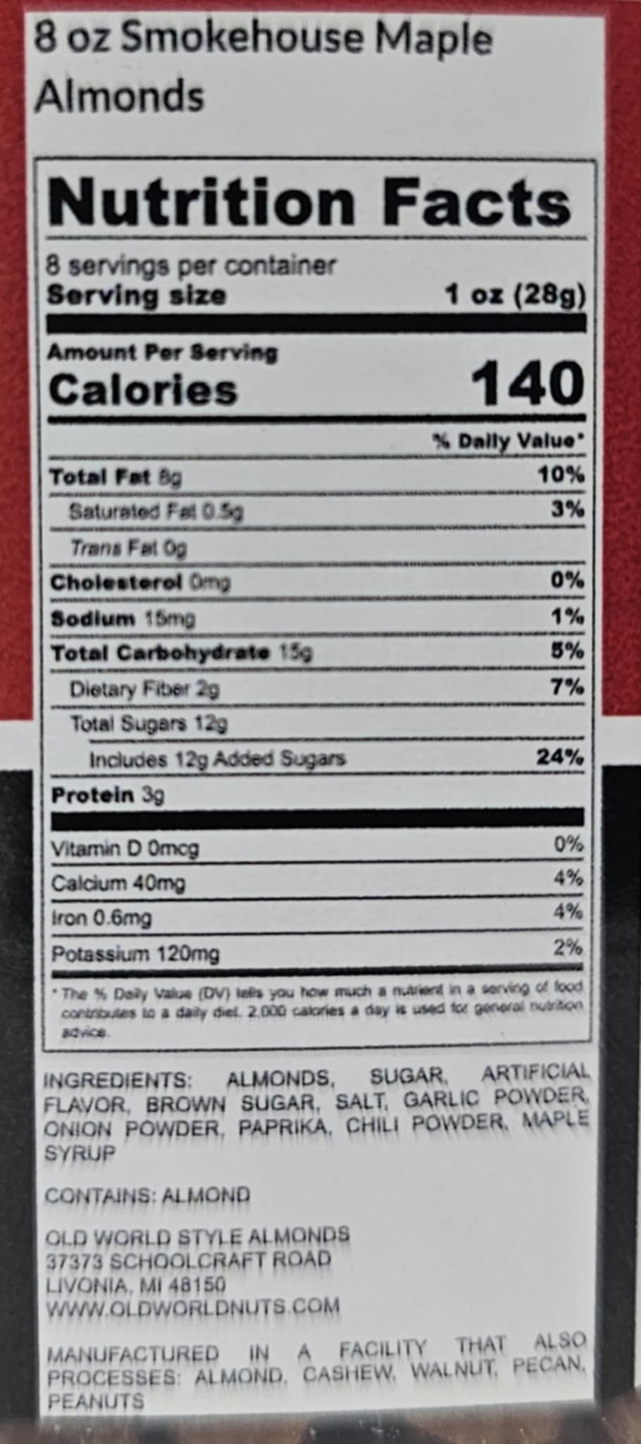 8 oz. Jar - Smokehouse Maple Almonds